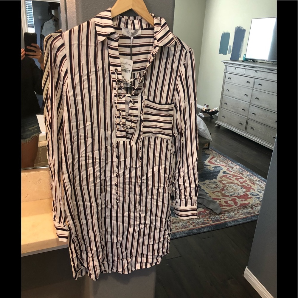 Wayf - Lace-Up Shirtdress